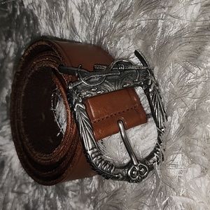 Saint Larent Logo Leather Belt Size 100